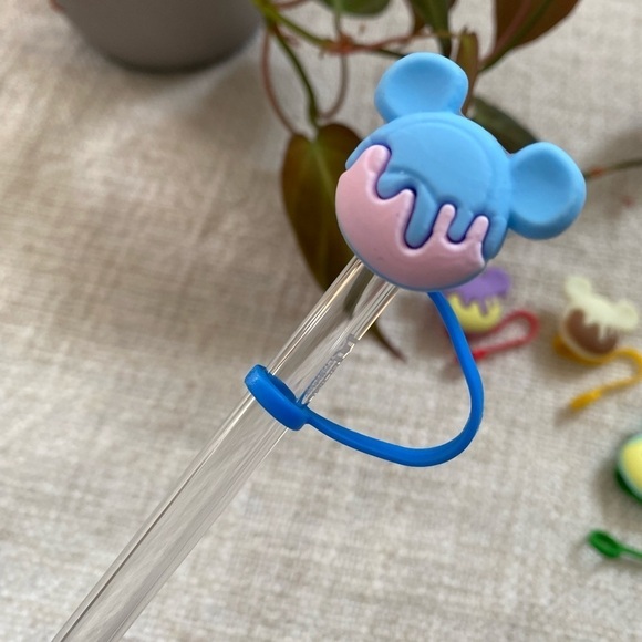 Bundle of 5 Disney Mickey Ear Straw Toppers Straw Tip Covers Mickey Cute Disney - Picture 2 of 2